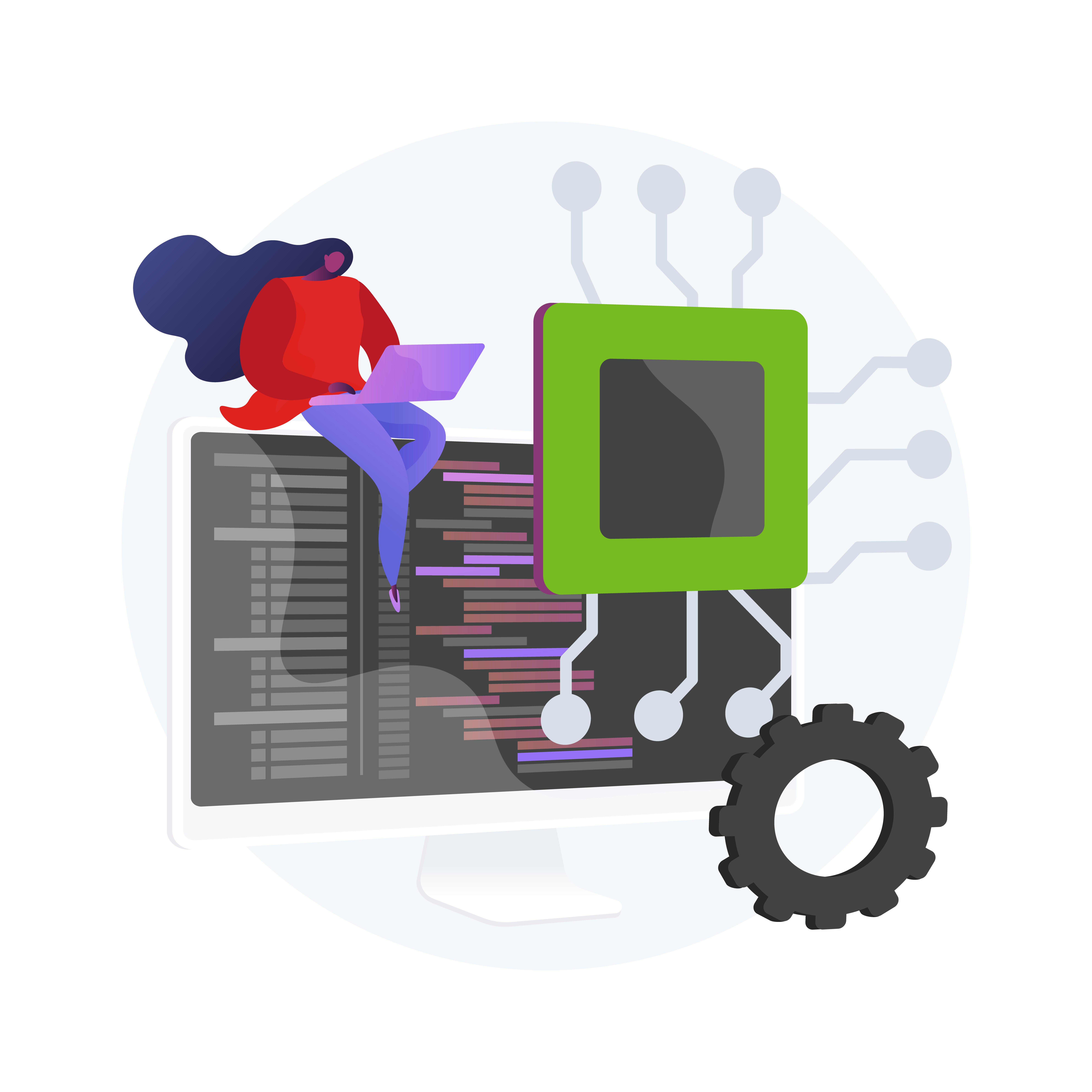 Supplying, configuration, testing, commissioning and operating of software systems that control automation systems.